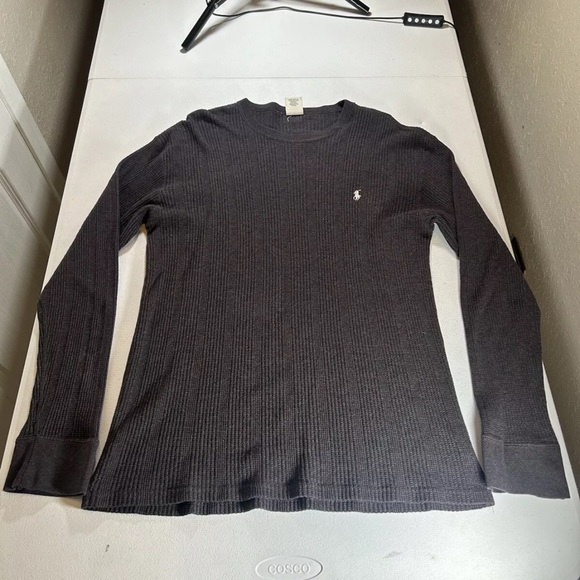 RALPH LAUREN GOLF Striped Collar Polo gray vintage Sz S - Picture 1 of 8